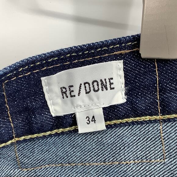 RE/DONE Size 34 Men's 50s Straight Rinse Wash $285 msrp Dark Blue Jeans G13-7 - Picture 4 of 8